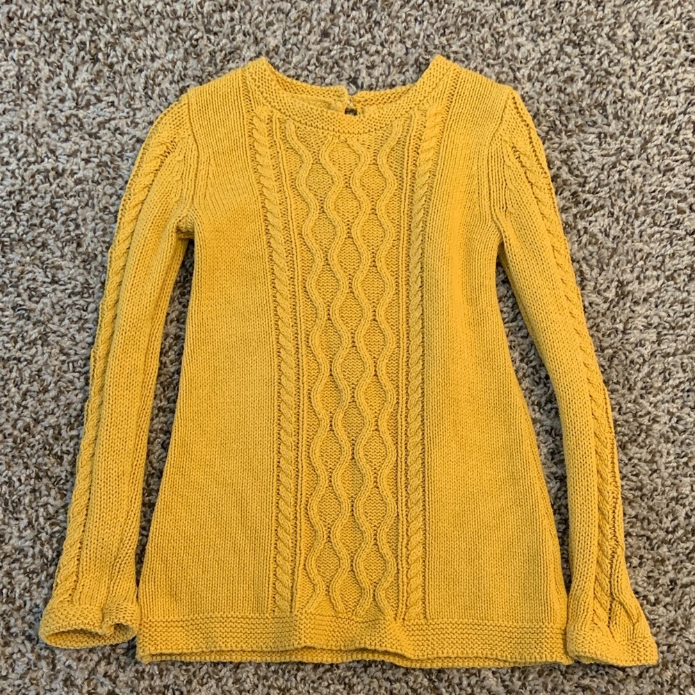 Old Navy Mustard Cable Knit Sweater - Picture 3 of 5
